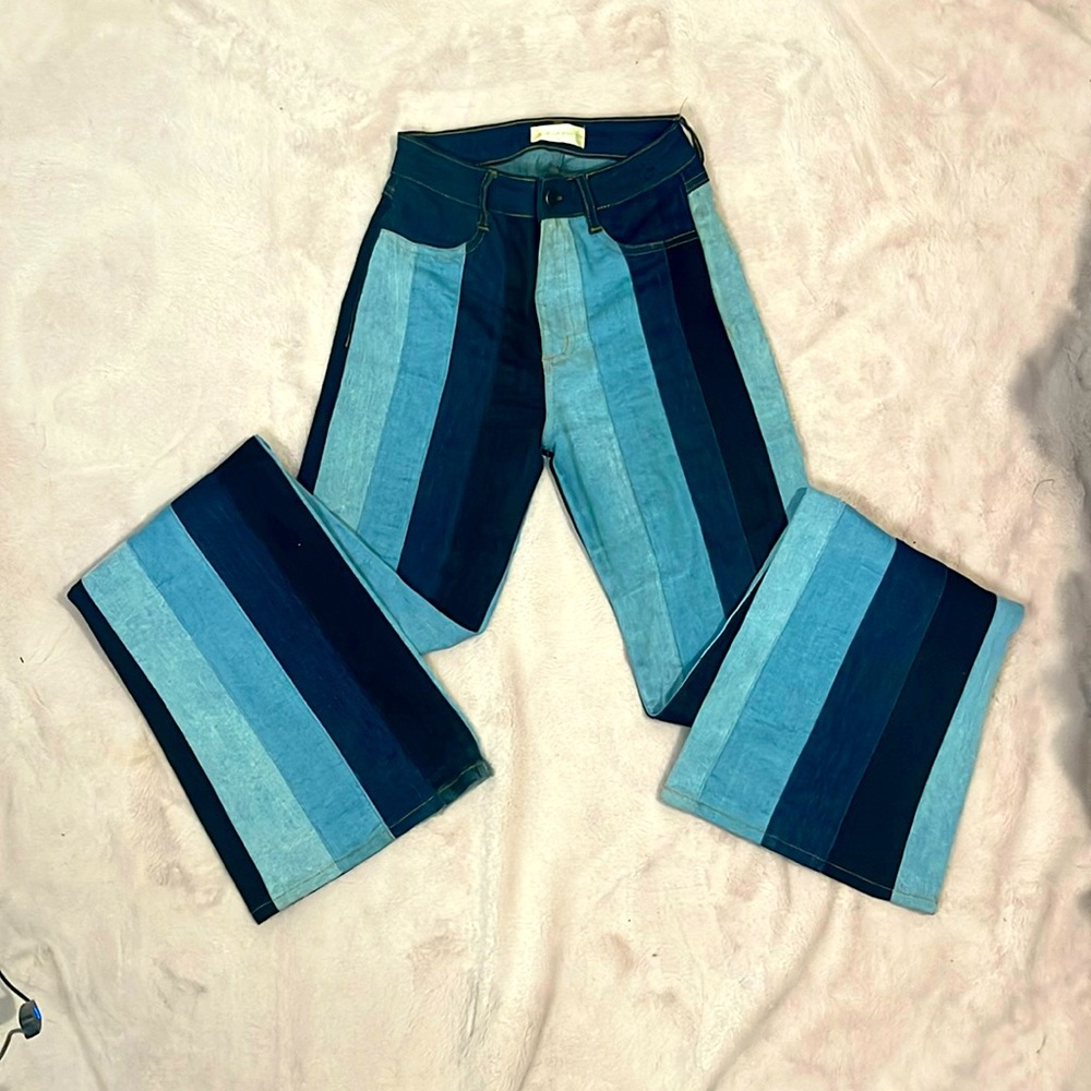 Altar’d State Multicolor Striped Bootcut Jeans - Size 24